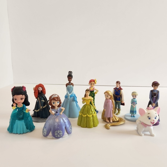 Disney Other - Lot of Disney Princess Figure Figurines Frozen Belle Rapunzel Brave Tiana